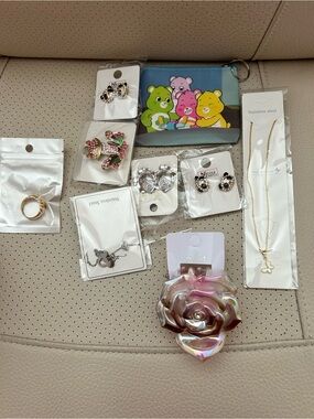 4/$100 care bear wallet jewelry mystery grab bag for adults
